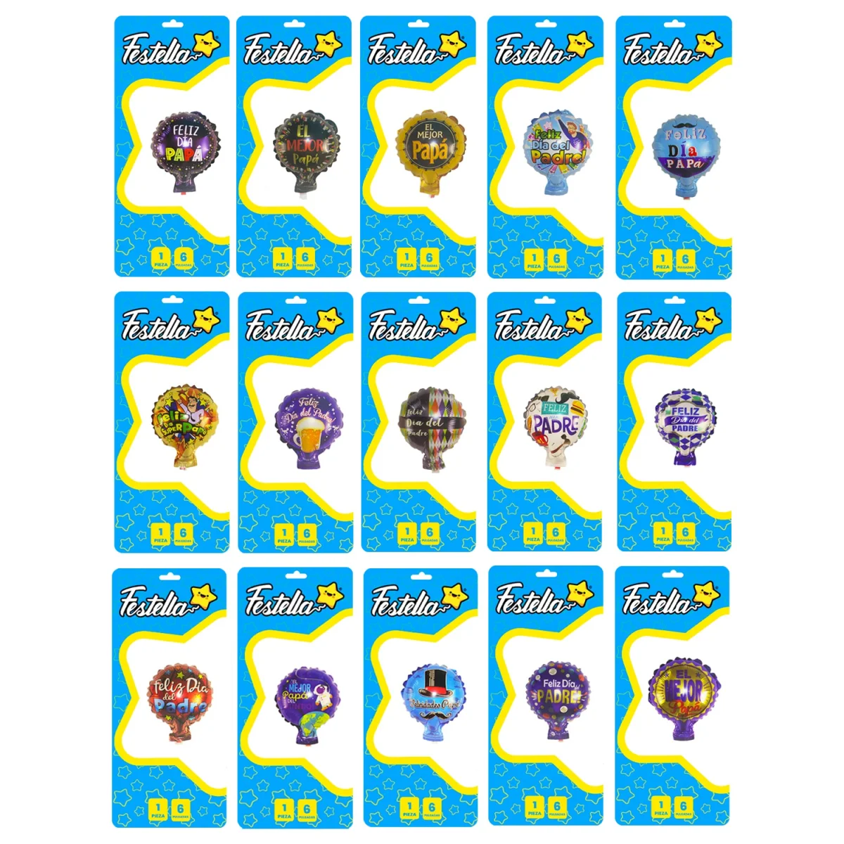 GLOBO SURTIDO PAPA 6" (PQTX25):