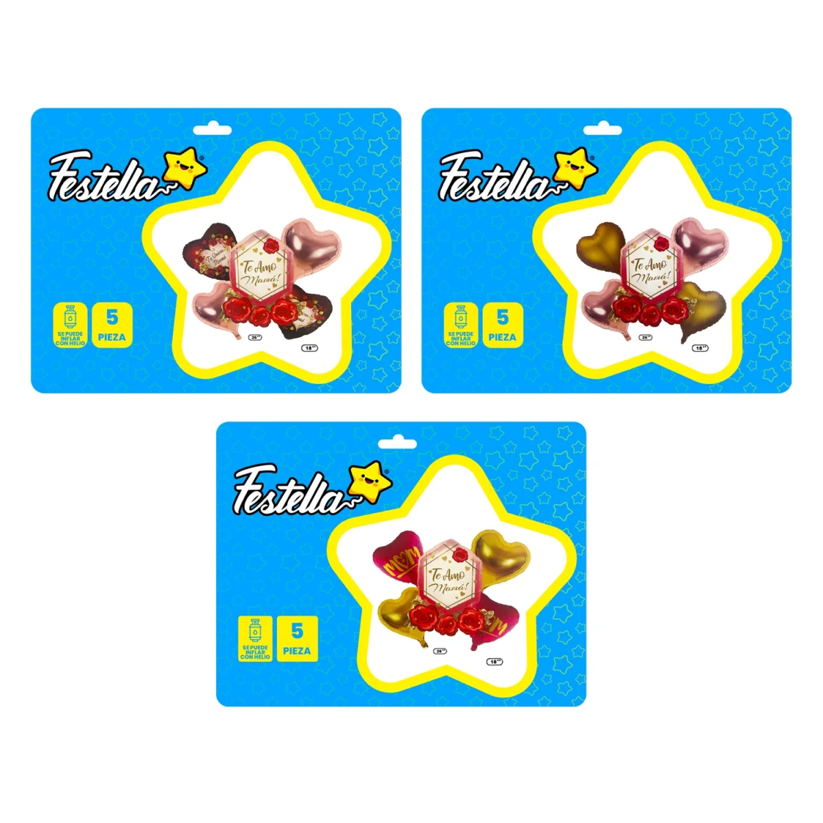 KIT GLOBO TE AMO MAMA X5 (PQTX12),