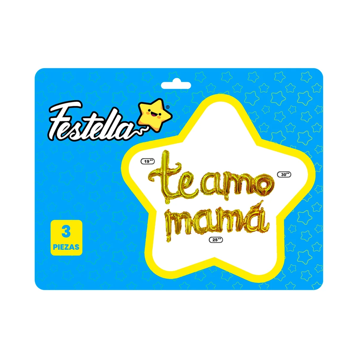 GLOBO TE AMO MAMA DORADO(PQTX12)
