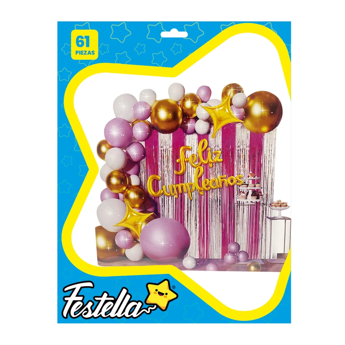 KIT GLOBO ORGANICO FELIZ CUMPLEAÑOS X62 (PQTX10)