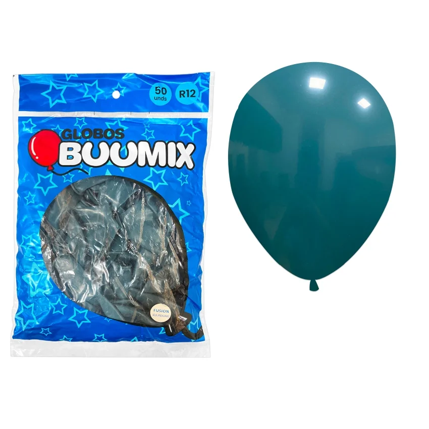 GLOBO DE LATEX FUSION AZUL TURQUESA R12X50