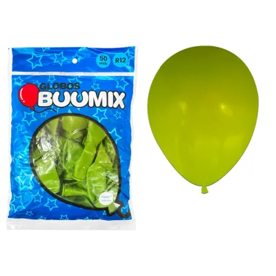 GLOBO DE LATEX FUSION VERDE OLIVA R12X50