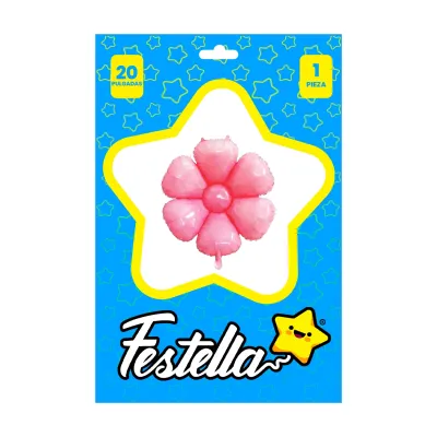 GLOBO FLOR ROSADA 20" (PQTX25)