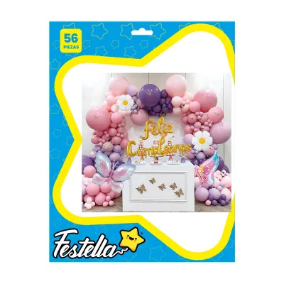 KIT GLOBO ORGANICO FELIZ CUMPLEAÑOS X56 (PQTX5)