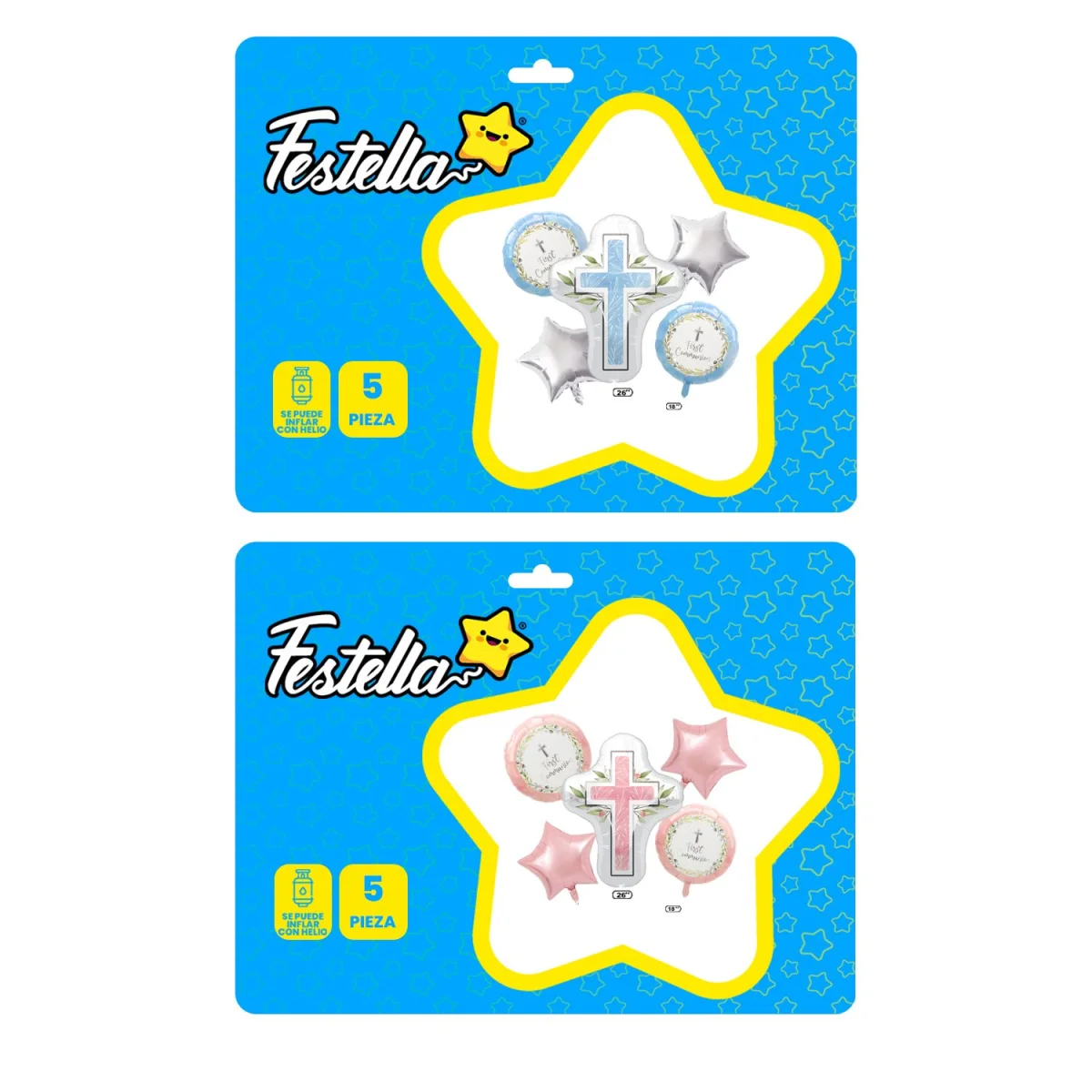 KIT GLOBO PRIMERA COMUNION X5PCS (PQTX12)