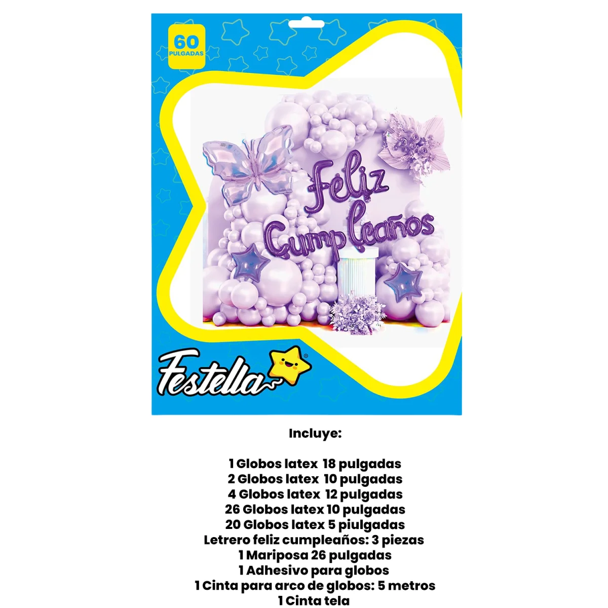 KIT GLOBO ORGANICO MARIPOSA F.C X60PCS (PQTX5)