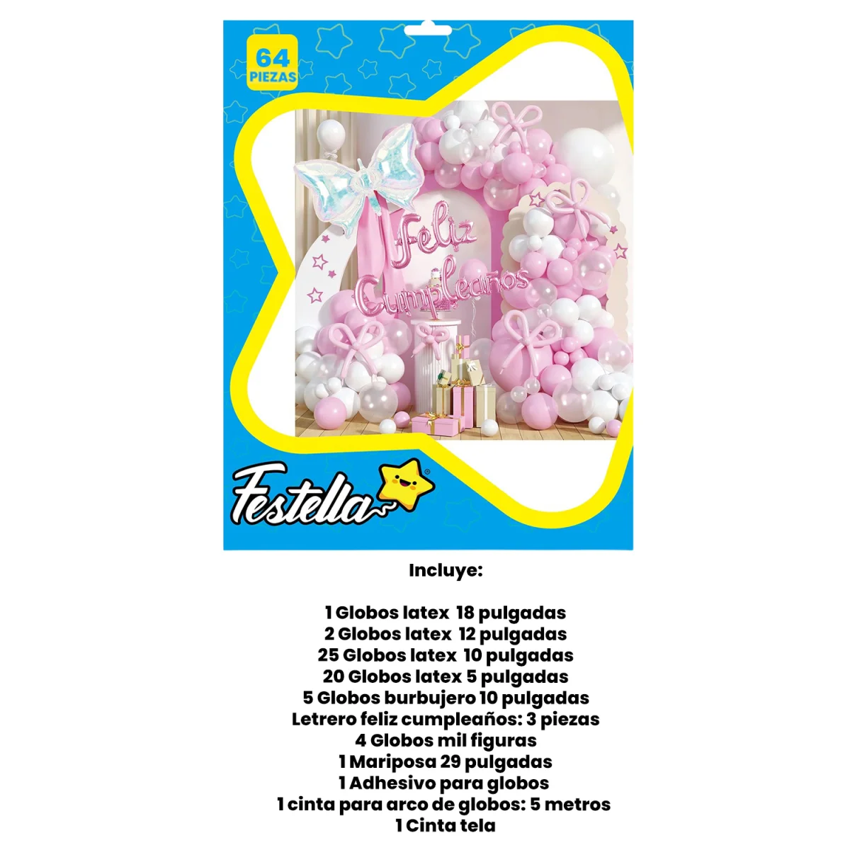 KIT GLOBO ORGANICO MARIPOSA F.C X64PCS (PQTX5)
