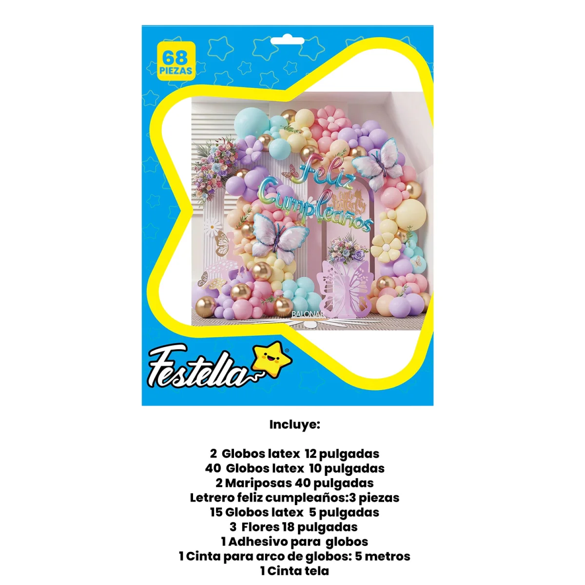 KIT GLOBO ORGANICO MARIPOSAS F.C X68 (PQTX12)