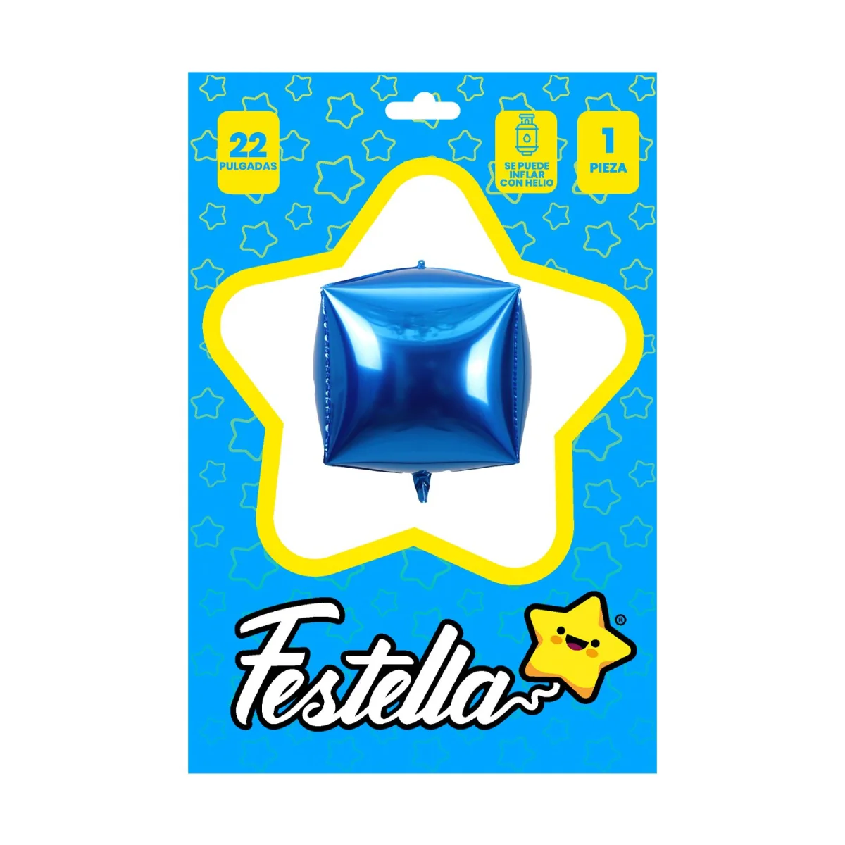 GLOBO CUADRADO AZUL 22" (PQTX25)