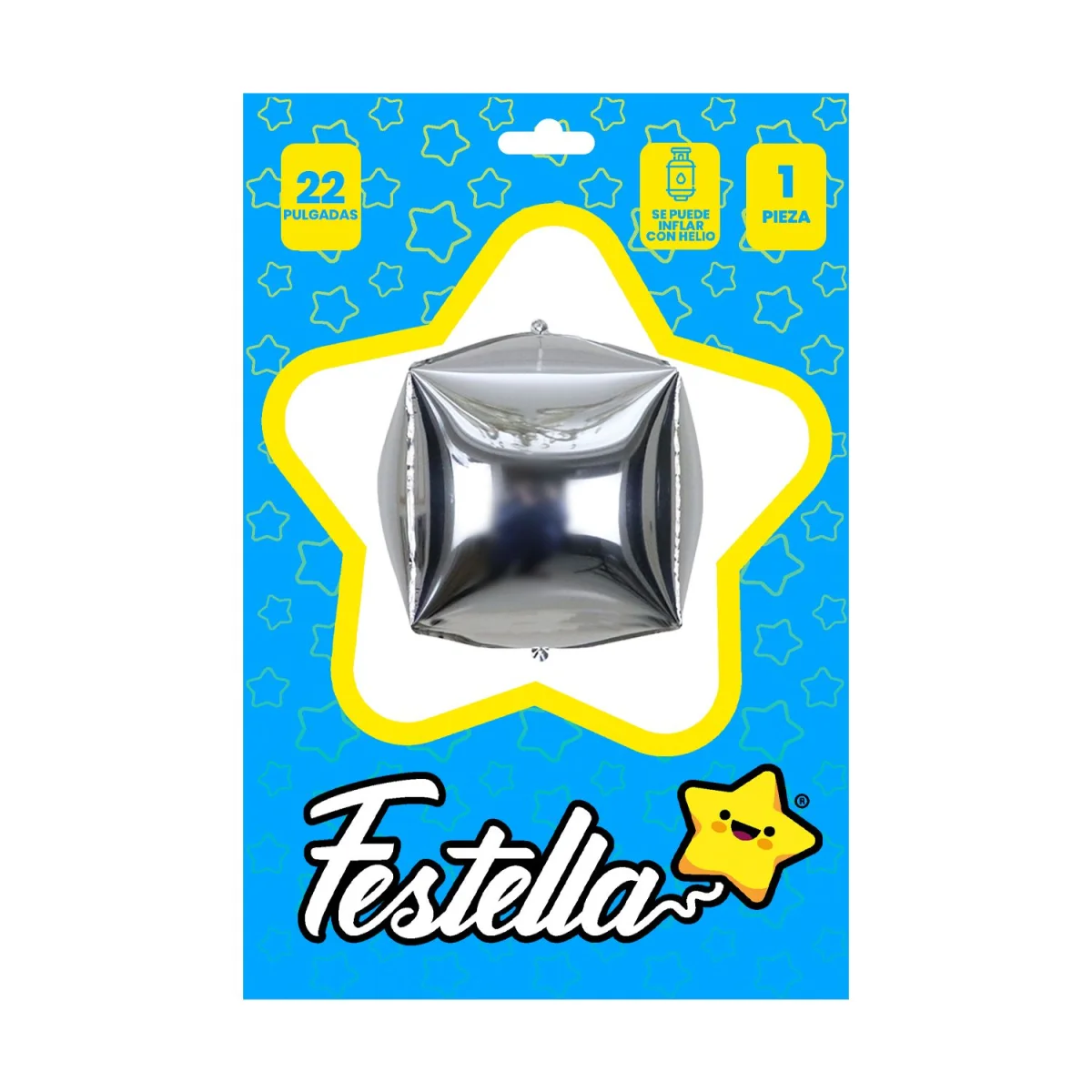 GLOBO CUADRADO PLATEADO 22" (PQTX25)