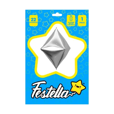 GLOBO ROMBO PLATEADO 22" (PQTX25)