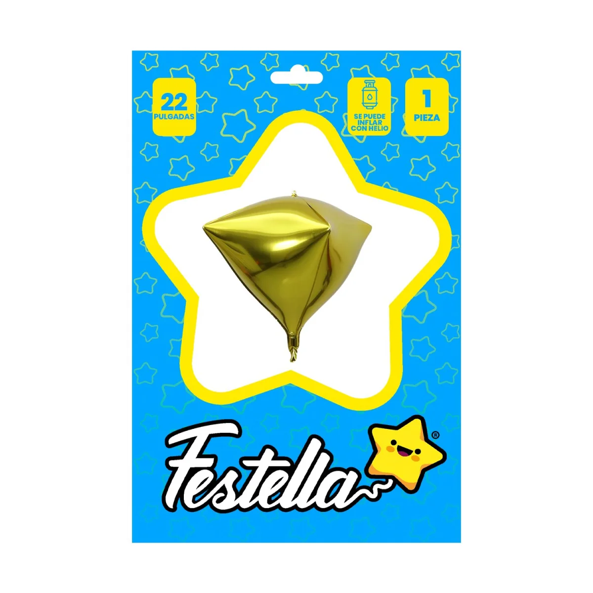 GLOBO ROMBO DORADO 22" (PQTX25)