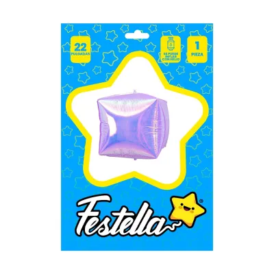 GLOBO CUADRADO LILA 22" (PQTX25)