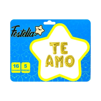 GLOBO TE AMO DORADO 16" (PQTX12)