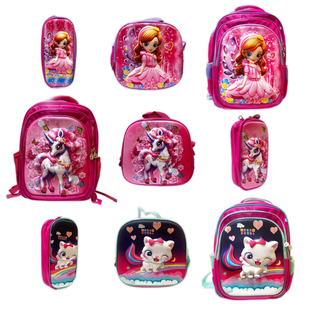 BOLSO NIÑA CON LONCHERA Y CARTUCHERA