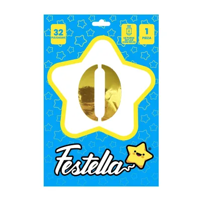 GLOBO DORADO 32" #0 (PQTX25)