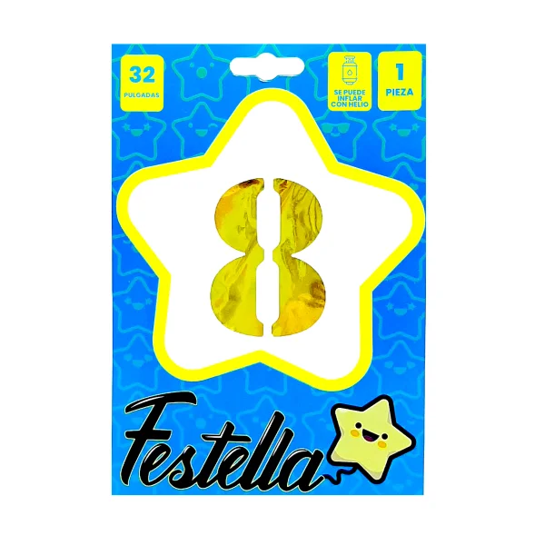 GLOBO DORADO 32" #8 (PQTX25)