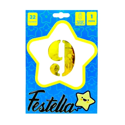 GLOBO DORADO 32" #9 (PQTX25)