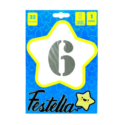 GLOBO PLATEADO 32" #6 (PQTX25)