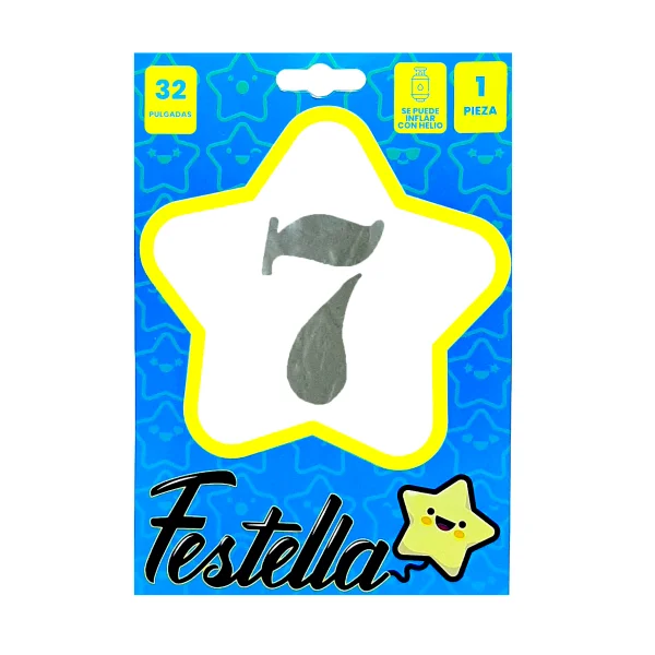 GLOBO PLATEADO 32" #7 (PQTX25)