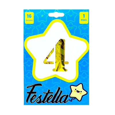 GLOBO DORADO 16" #4 (PQTX25)