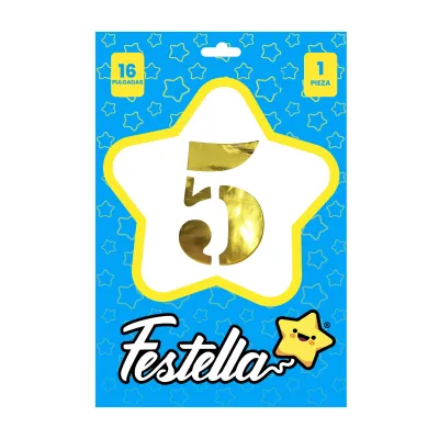 GLOBO DORADO 16" #5 (PQTX25)