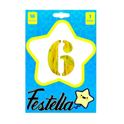 GLOBO DORADO 16" #6 (PQTX25)