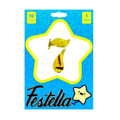 GLOBO DORADO 16" #7 (PQTX25)