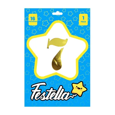 GLOBO DORADO 16" #7 (PQTX25)