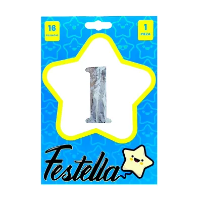 GLOBO PLATEADO 16" #1 (PQTX25)