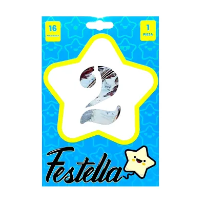 GLOBO PLATEADO 16" #2 (PQTX25)