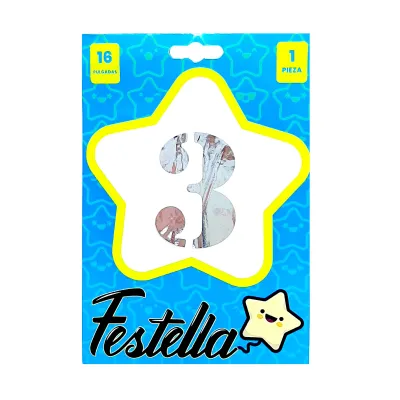 GLOBO PLATEADO 16" #3 (PQTX25)