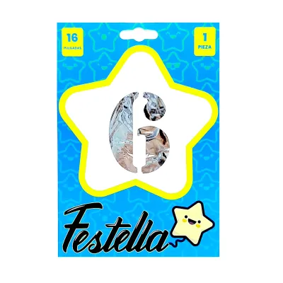 GLOBO PLATEADO 16" #6 (PQTX25)