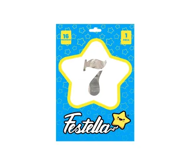 GLOBO PLATEADO 16" #7 (PQTX25)