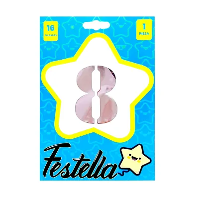 GLOBO PALO ROSA 16" #8 (PQTX25)