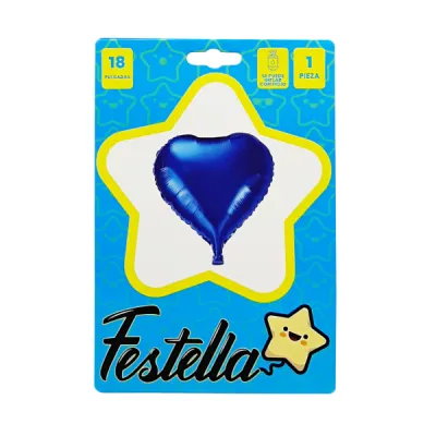 GLOBO CORAZON AZUL 18"
