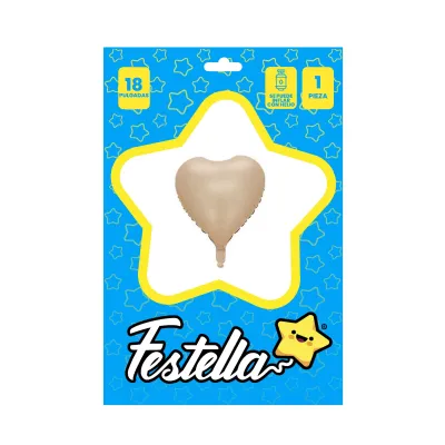 GLOBO CORAZON CARAMELO 18"(PQTX25)