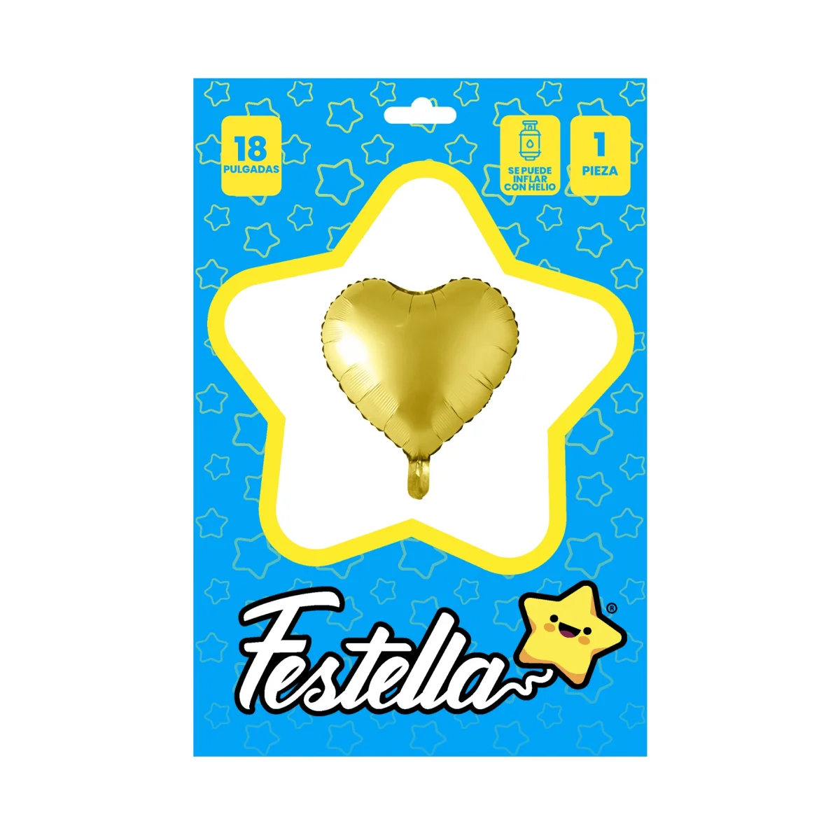 GLOBO CORAZON DORADO 18" (PQTX25)