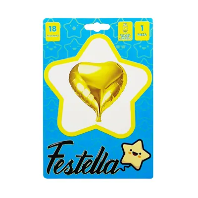 GLOBO CORAZON DORADO 18" (PQTX25)