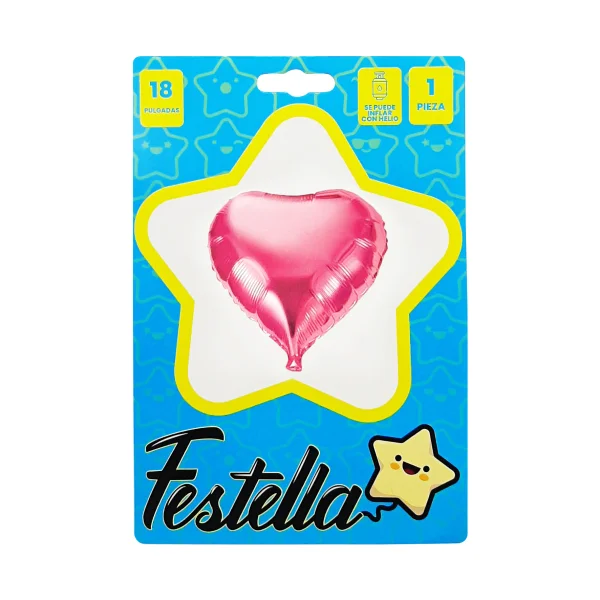 GLOBO CORAZON FUCSIA 18" (PQTX25)