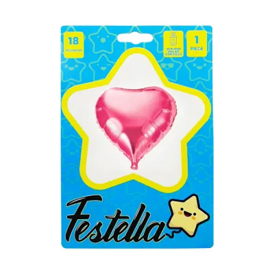 GLOBO CORAZON FUCSIA 18" (PQTX25)