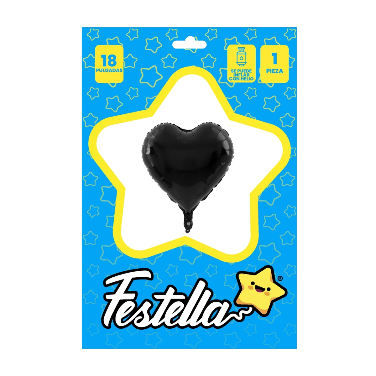 GLOBO CORAZON NEGRO 18" (PQTX25)