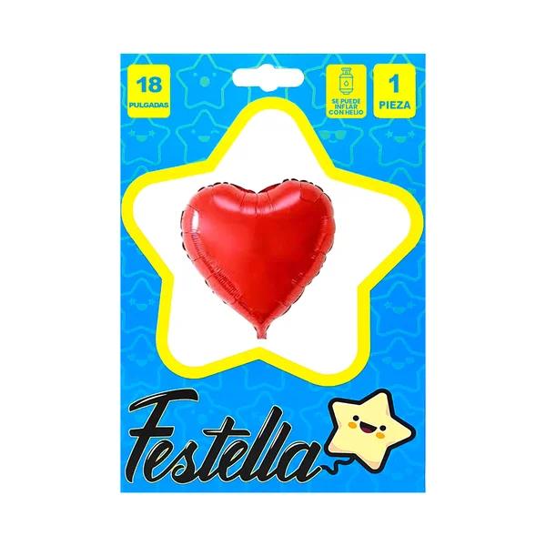 GLOBO CORAZON ROJO 18" (PQTX25),