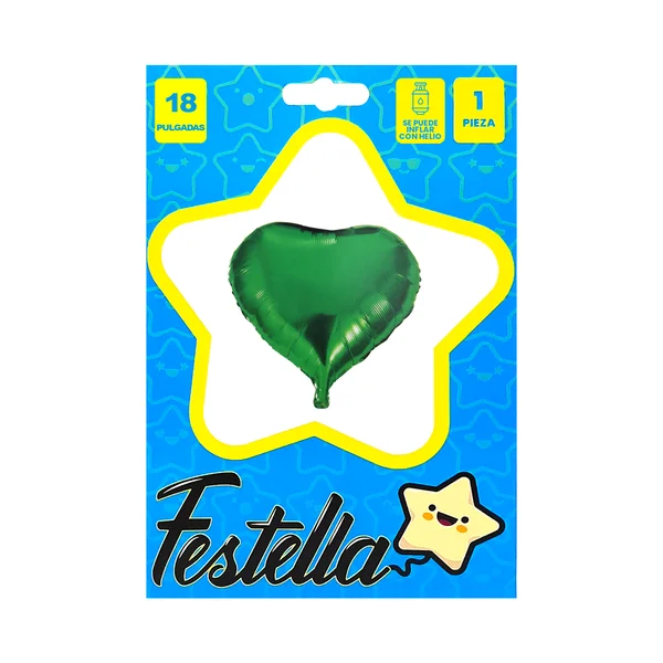 GLOBO CORAZON VERDE 18"