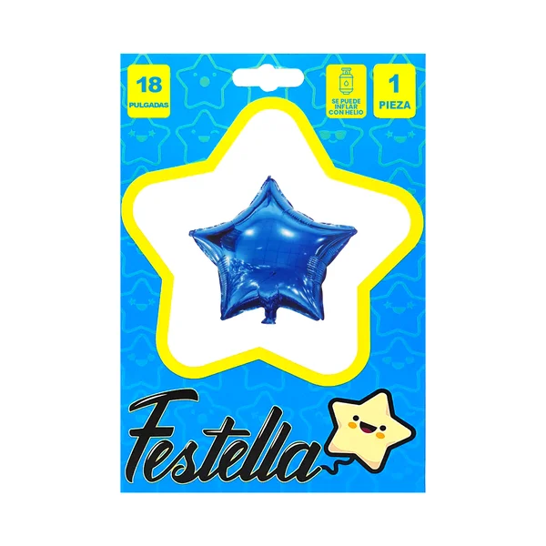 GLOBO ESTRELLA AZUL CARTON 18"(PQTX25)