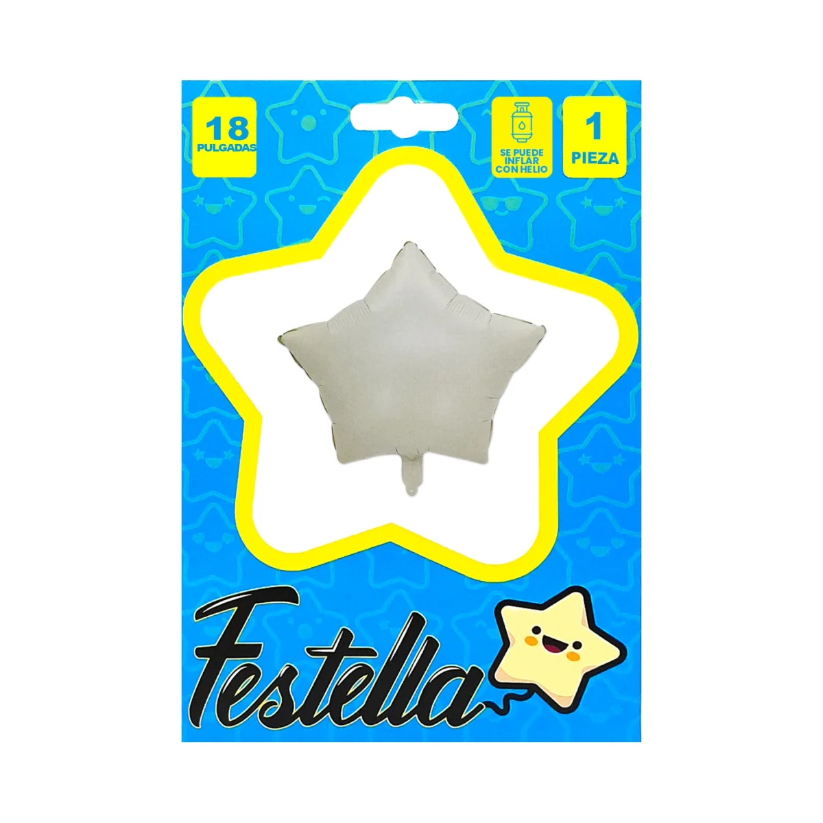 GLOBO ESTRELLA CREMA CARTON 18" (PQTX25)