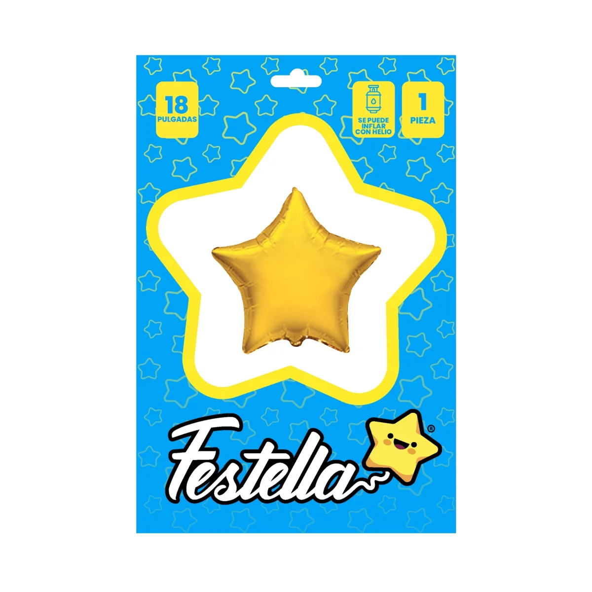 GLOBO ESTRELLA DORADO CARTON 18"(PQTX25)