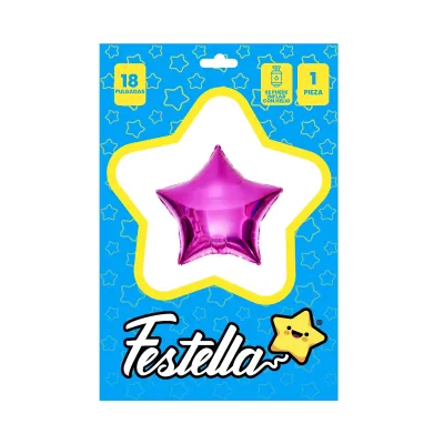 GLOBO ESTRELLA FUCSIA 18" (PQTX25)