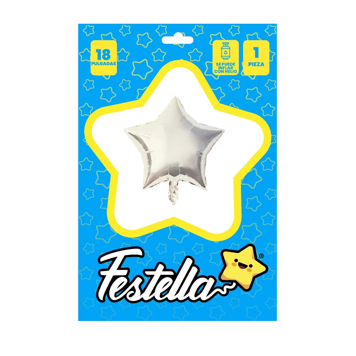 GLOBO ESTRELLA PLATEADO CARTON 18"(PQTX25)