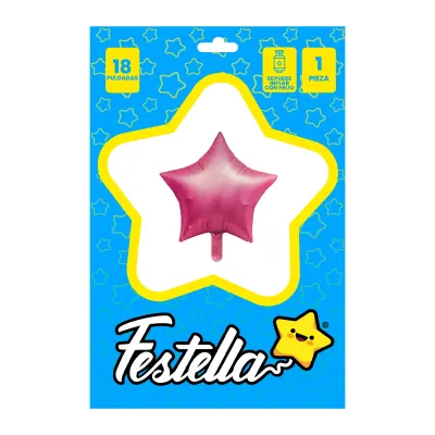 GLOBO ESTRELLA ROSADO 18" (PQTX25)